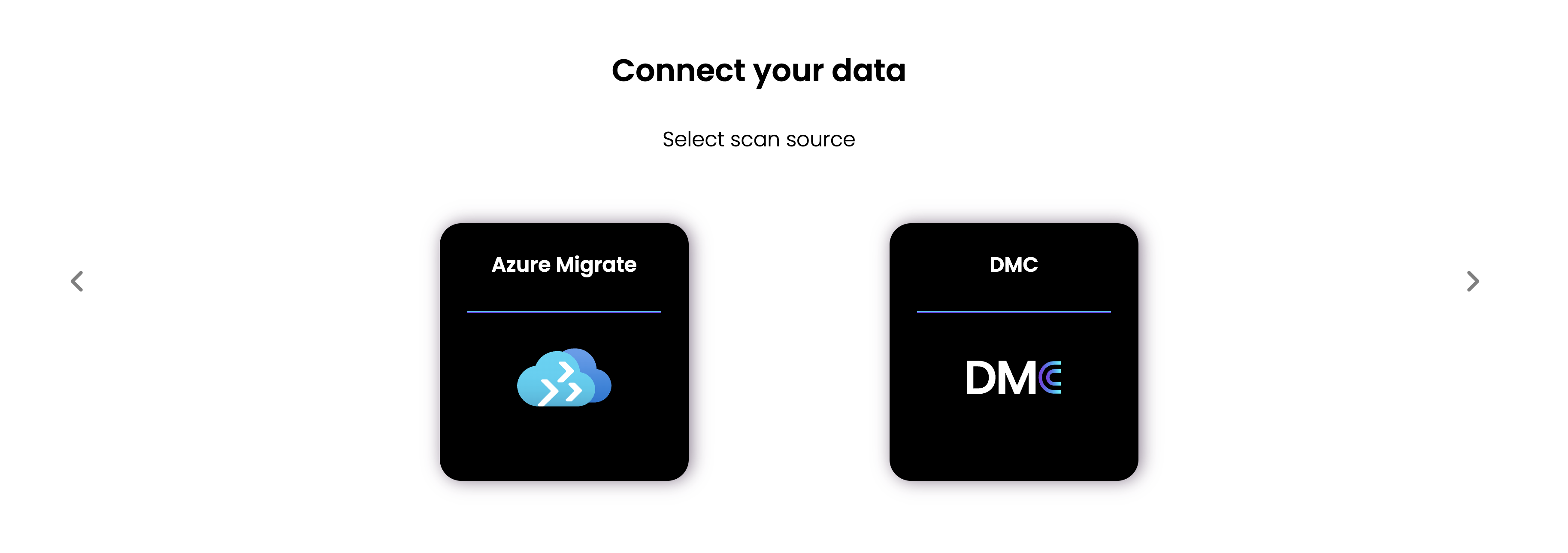 Select Azure Migrate as your data collection source